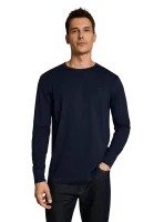 Pánske tričko TOM TAILOR s dlhým rukávom TOM TAILOR modré