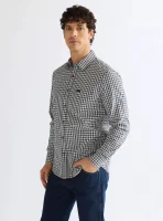 Pánska košela WRANGLER dlhý rukáv modro-biela