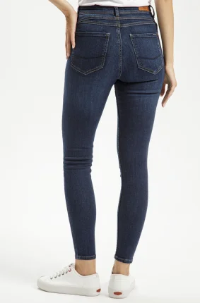 Dámske džínsy CROSS JEANS Judy tmavo modré-vyšúchané - 32/34