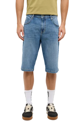 Pánske džínsové šortky MUSTANG Denim Bermuda klasicky modré-vyšúchané