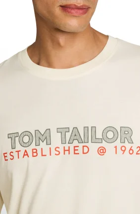 Pánske tričko TOM TAILOR s dlhým rukávom béžové - XXL