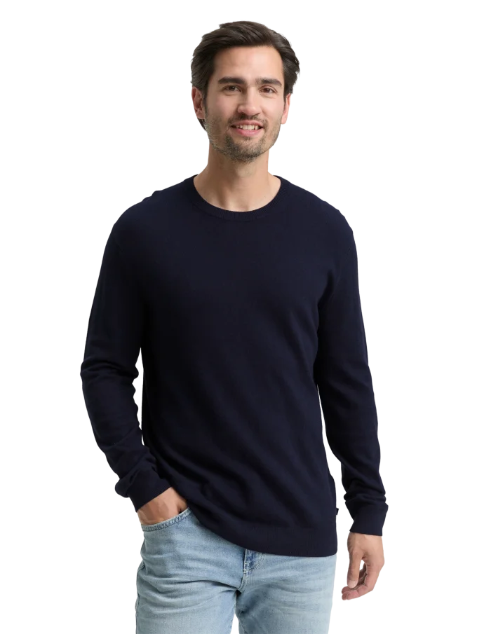 Pánsky sveter TOM TAILOR modrý - XXL