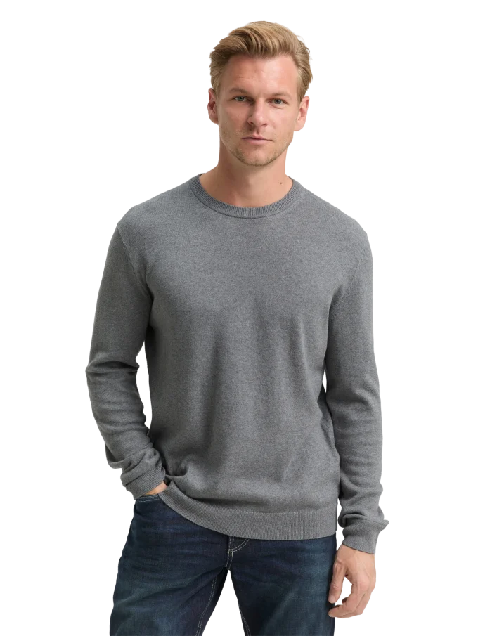 Pánsky sveter TOM TAILOR sivý - XXL