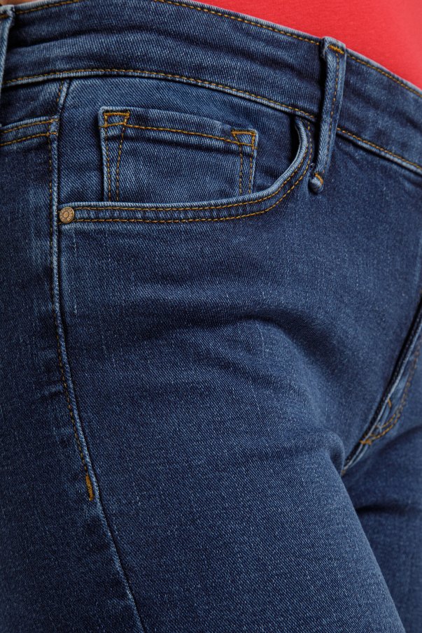Dámske džínsy CROSS JEANS Anya tmavo modré-vyšúchané - 34/30