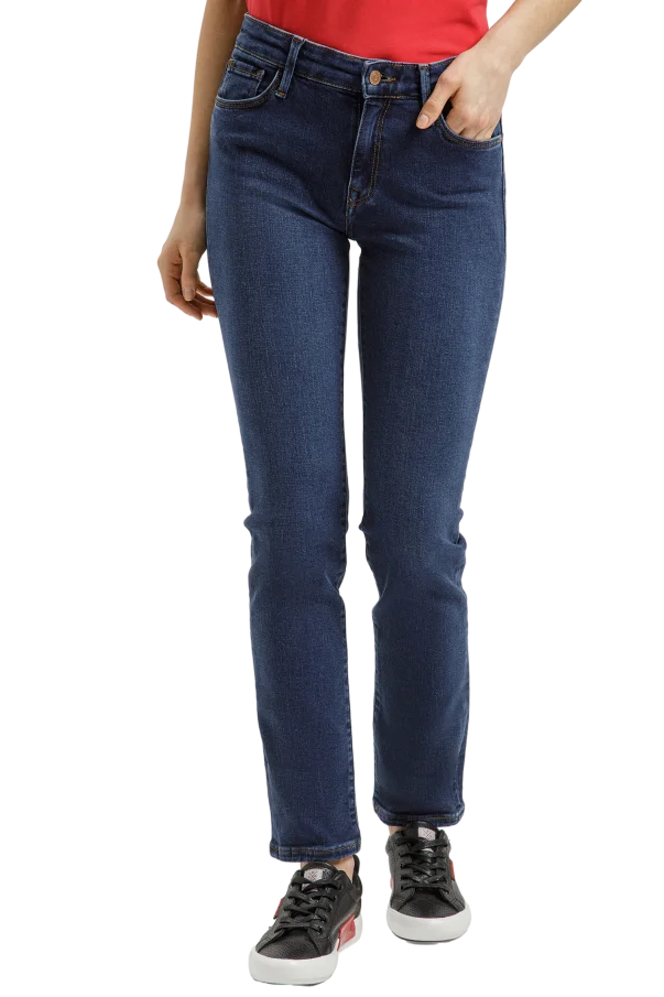 Dámske džínsy CROSS JEANS Anya tmavo modré-vyšúchané - 34/30