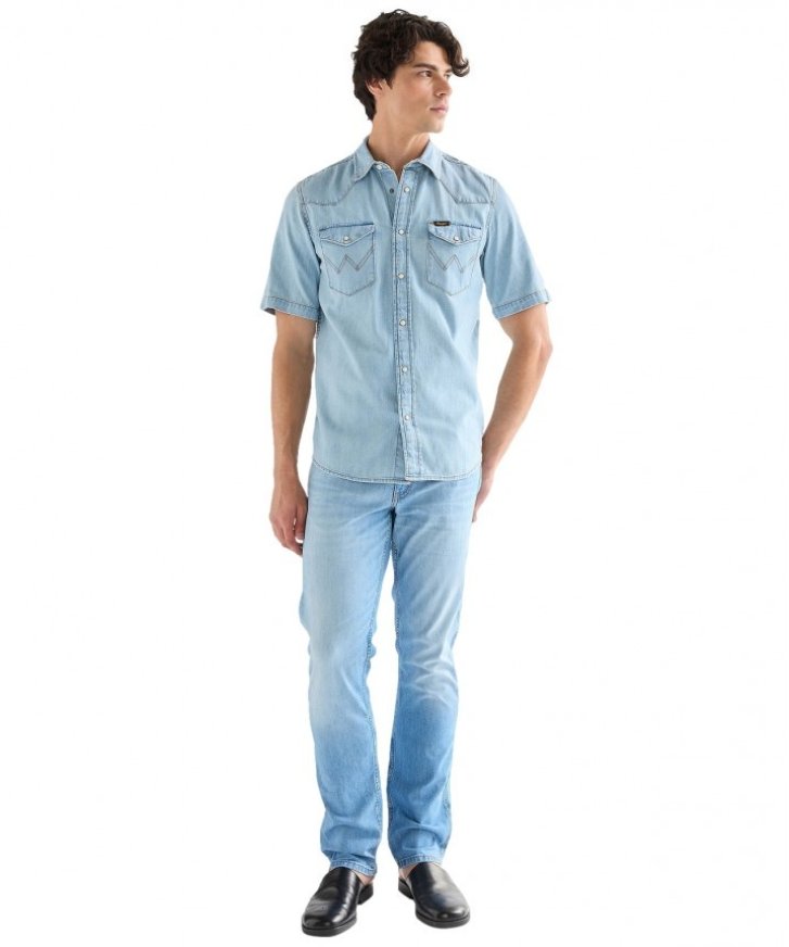 Pánske džínsy WRANGLER Greensboro svetlo modré-vyšúchané - 30/32
