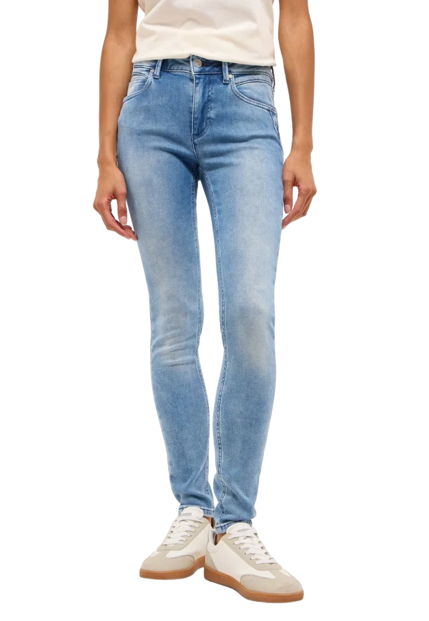 Dámske džínsy MUSTANG Shelby Skinny klasicky modré-vyšúchané - 30/36