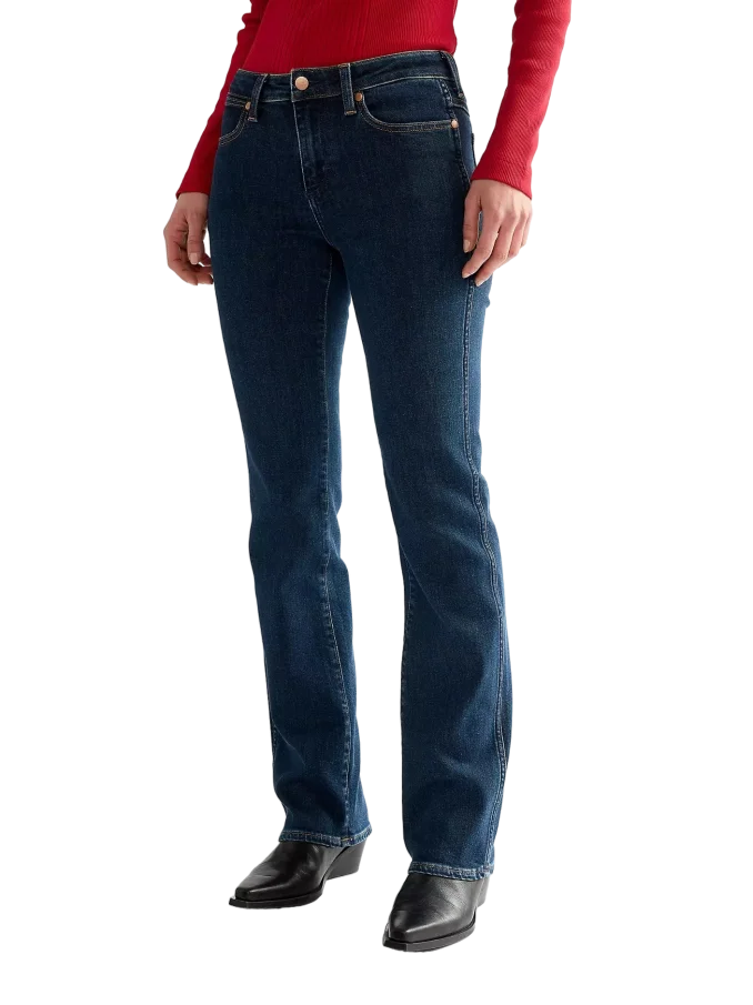 Dámske džínsy WRANGLER Bootcut tmavo modré-vyšúchané - 30/32